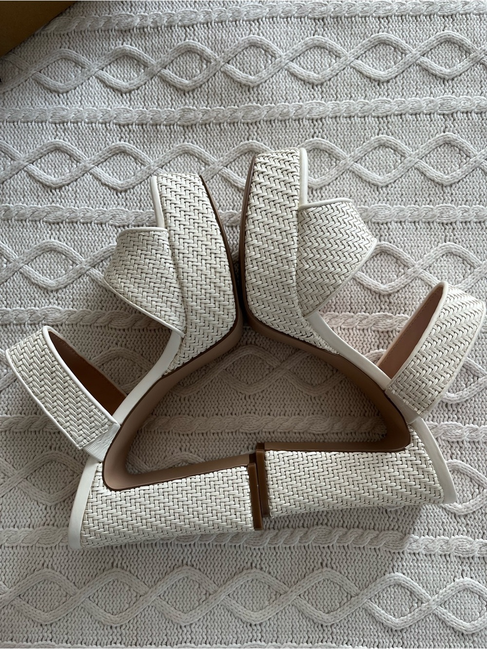 Steve Madden “Stance” Cream Woven Slip On Platform Sandal Various Sizes - Picture 8 of 14